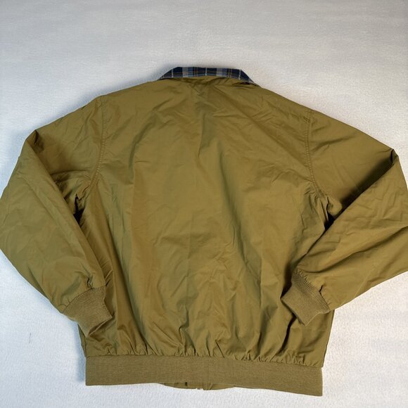 LL Bean Men's Warm-Up Jacket Flannel-Lined Nylon Full Zip Med 500395 Brown - Picture 8 of 10